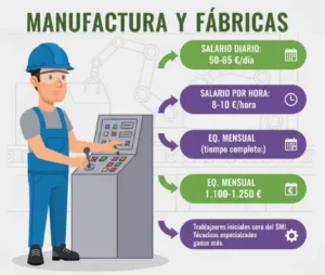 Salarios Mínimos en Manufactura y Fábricas en España