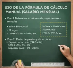 Uso de la Fórmula de Cálcular Manual para Salario Mensual