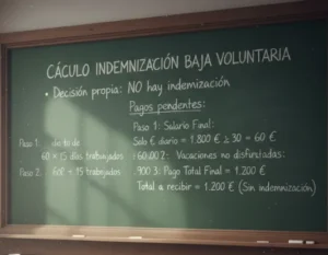 Cálculo de la indemnización por despido baja voluntaria