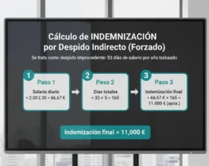 Cálculo de la indemnización por despido indirecto (renuncia forzada)