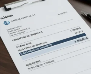 ¿Cómo aparece el salario prorrateado en la nómina?