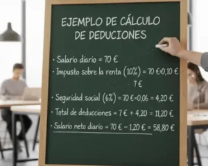 Ejemplo de cálculo de deducciones