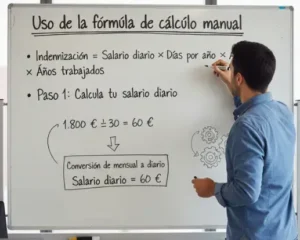 Uso de la fórmula de cálculo manual para indemnización por despido