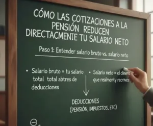 ¿Cómo las cotizaciones a la pensión reducen directamente tu salario neto?