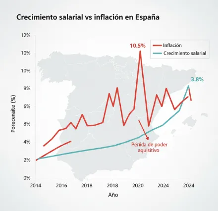 Crecimiento salarial vs inflación en España