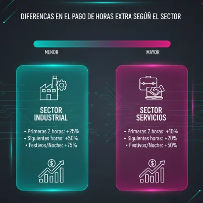 Diferencias en el pago de horas extra según el sector