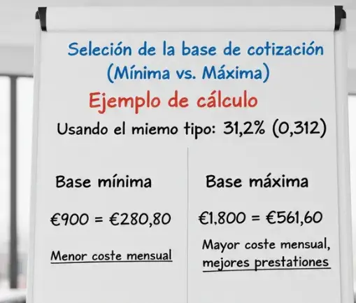 Selección de la base de cotización (Mínima vs Máxima)